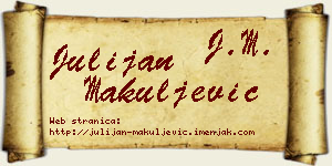 Julijan Makuljević vizit kartica